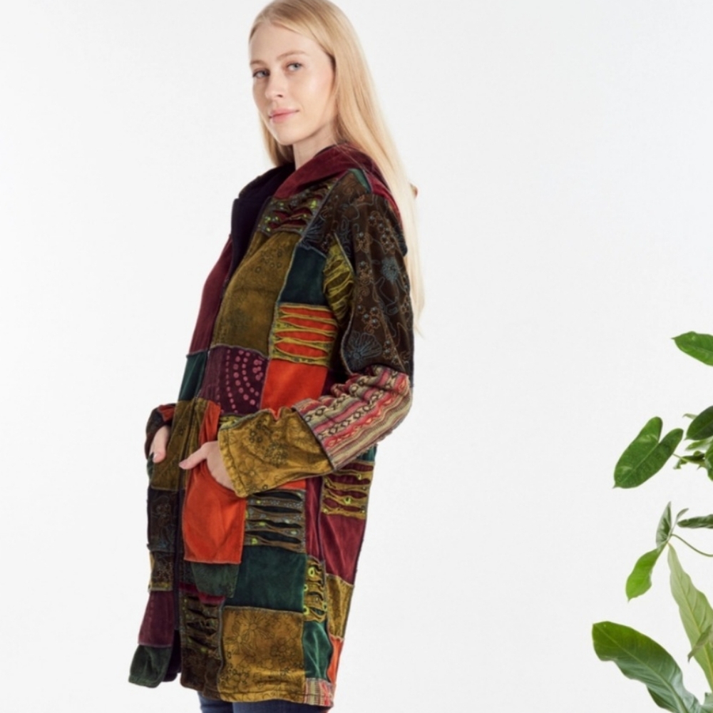 Patchwork Hooded Jacket - image 2